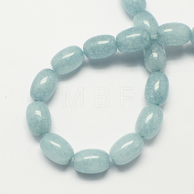 Barrel Shaped Gemstone Dyed Natural Aquamarine Stone Beads Strands G-S114-25-1