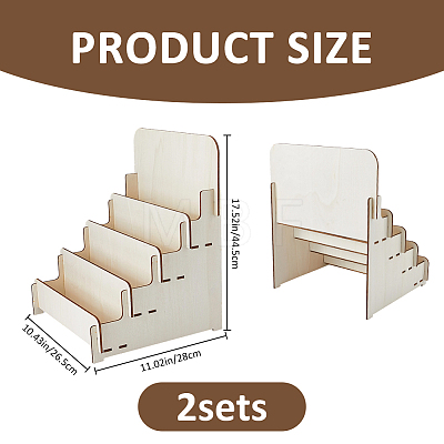 Wood Place Card Display Stands AJEW-FH0009-10-1