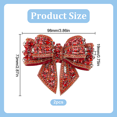 GOMAKERER 2Pcs Alloy Rhinestone Shoe Decorations AJEW-GO0001-75-1