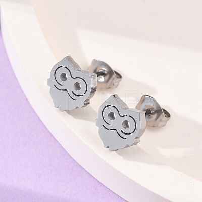 Tarnish Resistant 304 Stainless Steel Stud Earrings X-EJEW-F227-17P-1