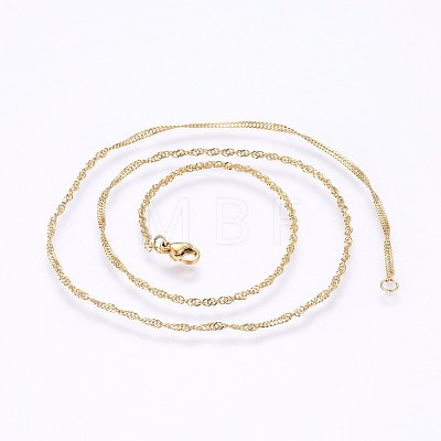 304 Stainless Steel Singapore Chain Necklaces MAK-L015-25B-1
