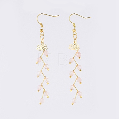Natural & Synthetic Gemstone Dangle Earrings EJEW-JE03634-1