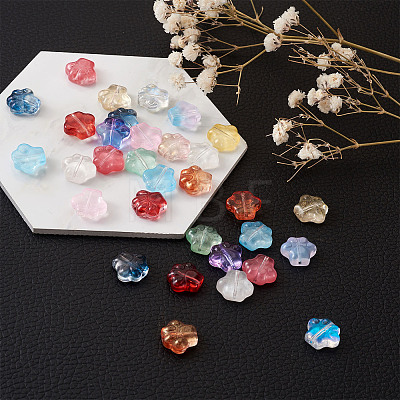 Craftdady Transparent Spray Painted Glass Beads GGLA-CD0001-06-1