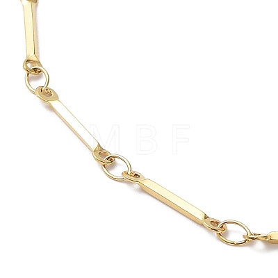 Ion Plating(IP) 304 Stainless Steel Bar Link Chain Necklaces NJEW-K249-15G-1