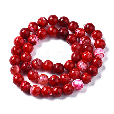 Dyed Natural Crackle Agate Beads Strands X-G-T100-03C-1