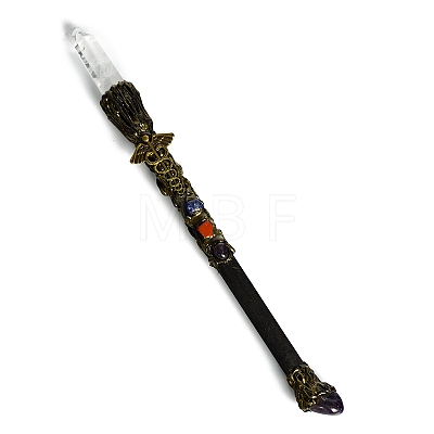 Natural Quartz Crystal & Obsidian Magic Wand PW-WG28233-04-1