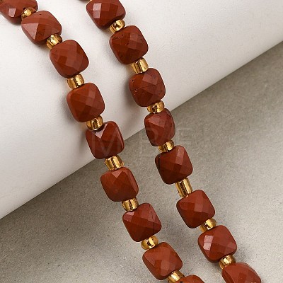 Natural Red Jasper Beads Strands GG-CBA96AE-A01-6x6mm-1