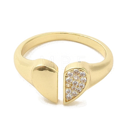 Brass Micro Pave Cubic Zirconia Rings for Women RJEW-E295-38G-1