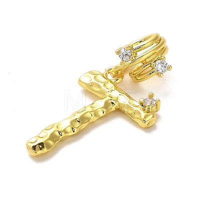 Rack Plating Brass Micro Pave Cubic Zirconia European Dangle Charms KK-L210-015G-T-1