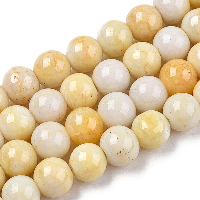 Opaque Crackle Glass Round Beads Strands X1-GLAA-T031-01F-1