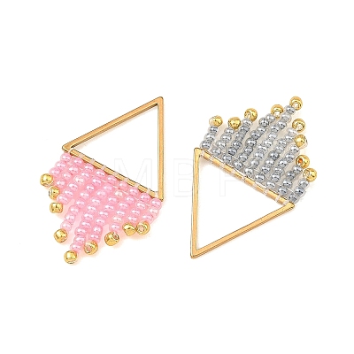 Glass Seed Beads Tassel Pendants PALLOY-MZ01455-1