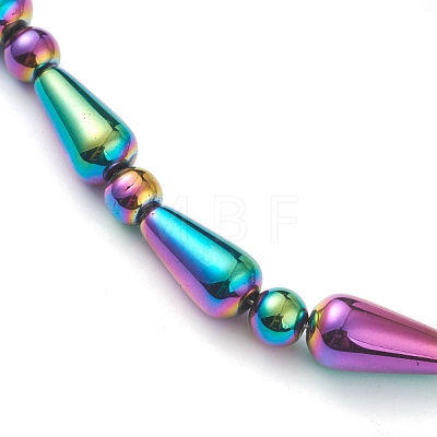 Electroplate Non-Magnetic Synthetic Hematite Beaded Necklaces NJEW-H307-03-1