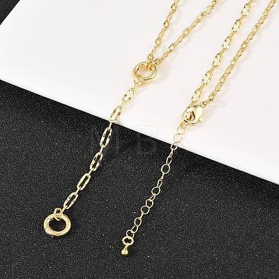 Brass Wavy Oval Link Chain Y Lariat Necklaces NJEW-H087-01G-1