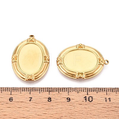 304 Stainless Steel Pendant Cabochon Settings STAS-T067-17G-1