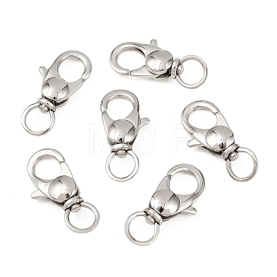 Tarnish Resistant 304 Stainless Steel Swivel Lobster Claw Clasps STAS-R065-10-1