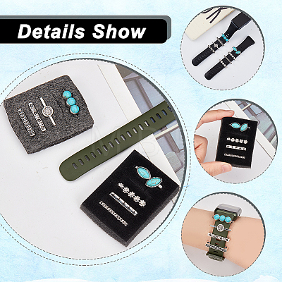  8Pcs Synthetic Turquoise Horse Eye Watch Band Charms FIND-NB0003-22-1
