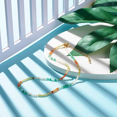 Natural Mixed Gemstone Beaded Necklace for Women NJEW-JN03780-1