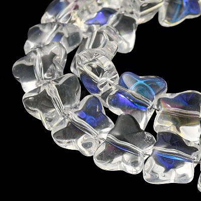 Electroplate Transparent Glass Beads Strands EGLA-G037-11A-AB01-1