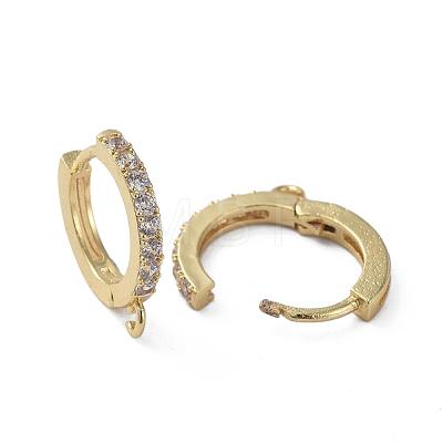 Brass Huggie Hoop Earring Findings KK-P150-42G-1