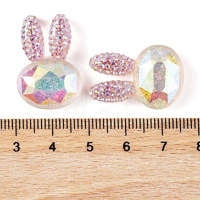 Transparent Epoxy Resin Rabbit Head Decoden Cabochons CRES-M034-05B-1