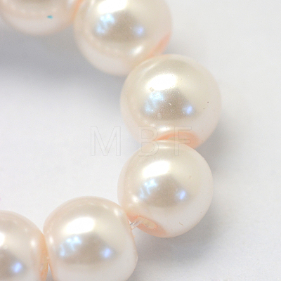 Baking Painted Pearlized Glass Pearl Round Bead Strands X-HY-Q330-8mm-41-1