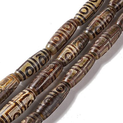 Tibetan Style dZi Beads Strands G-A024-01L-1