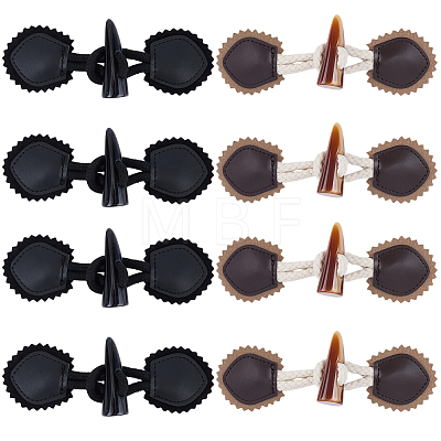 8 Pairs 2 Styles Resin Buttons BUTT-CL0001-09-1