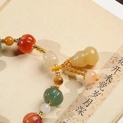Gourd & Pumpkin Resin Beaded Charm Bracelets FS-WG50C96-01-1