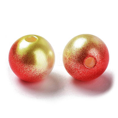 Rainbow ABS Plastic Imitation Pearl Beads OACR-Q174-4mm-15-1