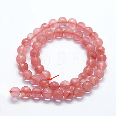 Cherry Quartz Glass Beads Strands X-G-I199-28-6mm-1