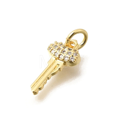 Brass Micro Pave Clear Cubic Zirconia Pendants KK-D255-06G-1