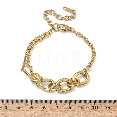 304 Stainless Steel Oval Link Bracelets BJEW-F533-02C-G-1