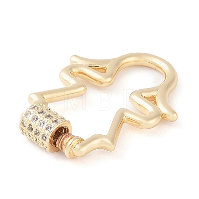 Rack Plating Brass Micro Pave Cubic Zirconia keychain Clasps KK-K374-03C-G-1