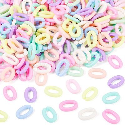 300Pcs Opaque Acrylic Linking Rings MACR-TA0002-83-1