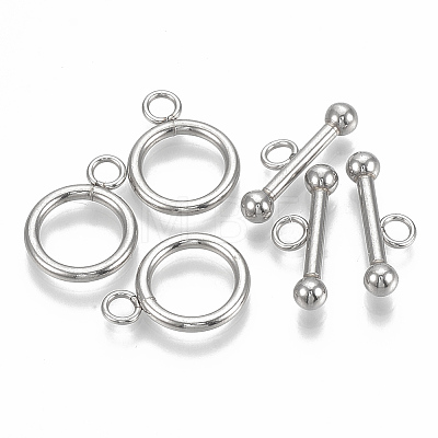 Non-Tarnish 201 Stainless Steel Toggle Clasps X-STAS-S103-05-1-1