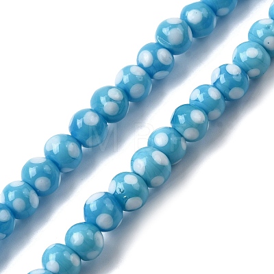 Handmade Lampwork Beads LAMP-D002-6mm-01G-1
