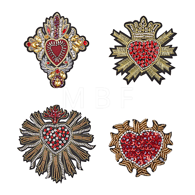 4Pcs 4 Style Polyester Cloth Patches PATC-HY0001-11-1