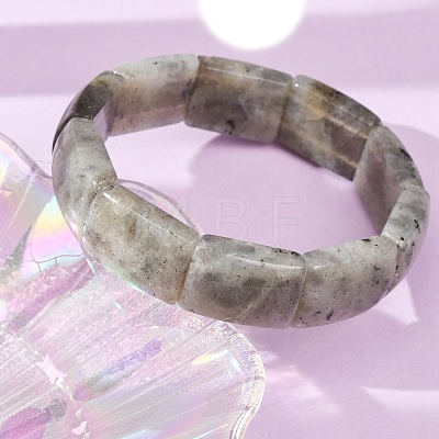 Rectangle Natural Labradorite Beaded Stretch Bracelets for Women Men GG-CBA9ACE-C09-1