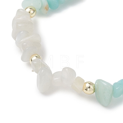 Natural & Synthetic Mixed Gemstone Chip Beads Stretch Bracelets for Women BJEW-JB13107-1