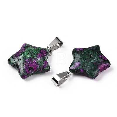 Star Dyed Natural Ruby in Zoisite Pendants X-G-Q367-19-1