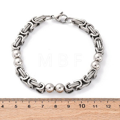 201 Stainless Steel Byzantine Chain Bracelets BJEW-B078-167P-1