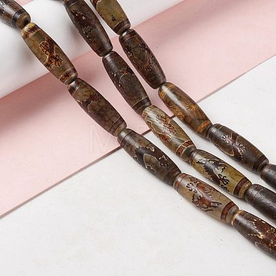 Tibetan Style dZi Beads Strands G-A024-01X-1