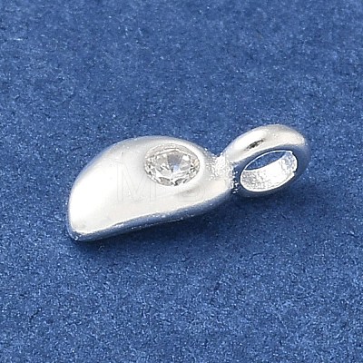 925 Sterling Sliver Cubic Zirconia Moon Charms STER-R002-02S-03-1