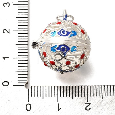 Rack Plating Brass Enamel Bead Cage Pendants KK-M313-11S-01-1