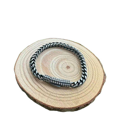 Vintage 304 Stainless Steel Wheat Chain Bracelets for Unisex WGBB540-01-1