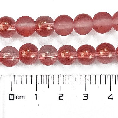 Frosted Transparent Glass Bead Strands GLAA-P065-8mm-06-1