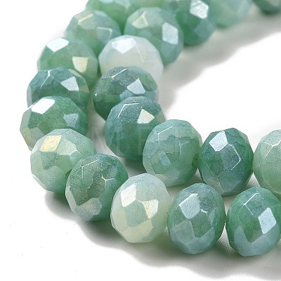 Faceted Electroplated Glass Beads Strands X-GLAA-C023-02-B08-1