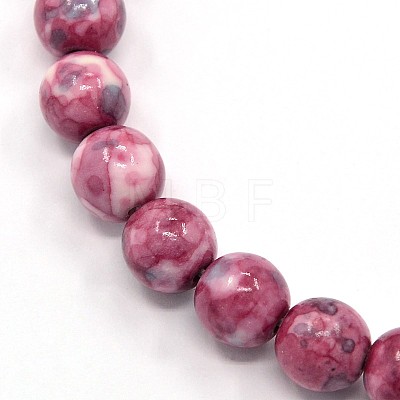 Synthetic Ocean White Jade Beads Strands G-L019-8mm-10-1