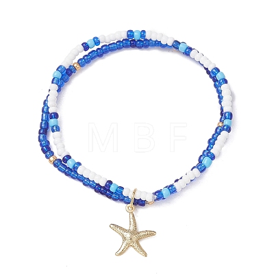 3Pcs 3 Styles Ocean Alloy Charm Bracelets Sets BJEW-MZ00338-1