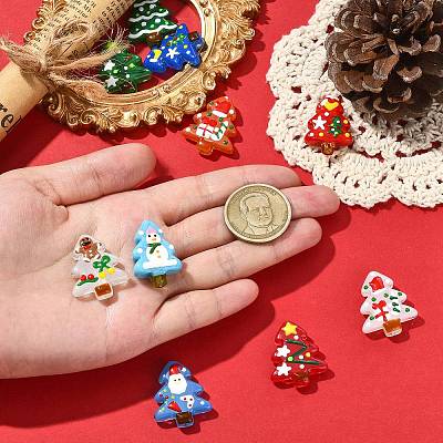 10Pcs 10 Colors Christmas Theme Handmade Lampwork Beads LAMP-CJ0002-52-1
